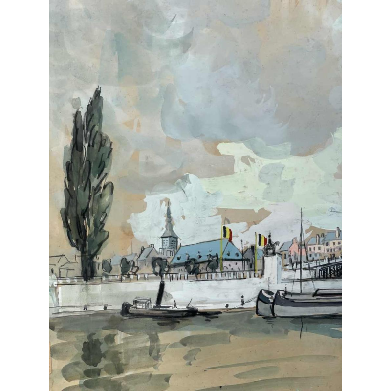 Pierre Saint-Sorny (1914-2010) « Namur: le grognon et le pont de France »