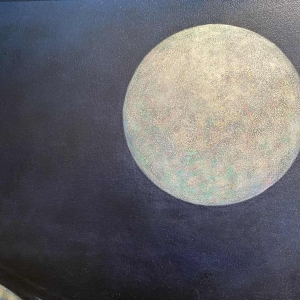 Jacques CHAIDRON (1938-) "Lune" huile sur panneau 80x70 cm
