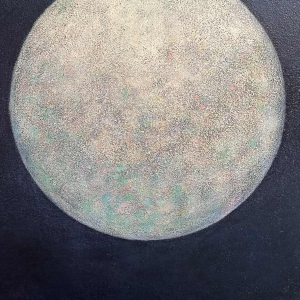 Jacques CHAIDRON (1938-) "Lune" huile sur panneau 80x70 cm