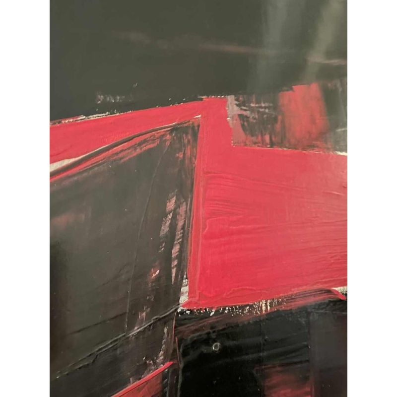 Serge DETRIAUX « Abstraction rouge » tableau de 90x115 cm