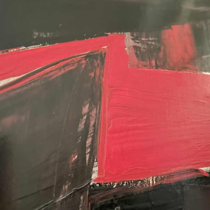 Serge DETRIAUX Abstraction rouge 90x115 cm schilderij