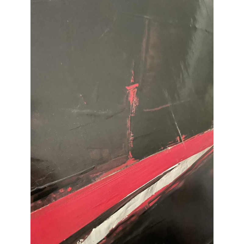 Serge DETRIAUX Abstraction rouge 90x115 cm schilderij