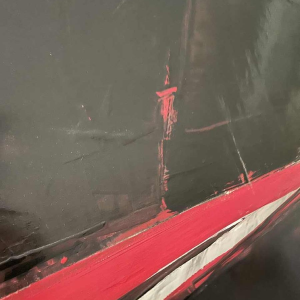 Serge DETRIAUX « Abstraction rouge » tableau de 90x115 cm