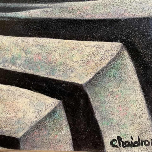 Jacques CHAIDRON (1938-) "Maan" olieverf op paneel 80x70 cm