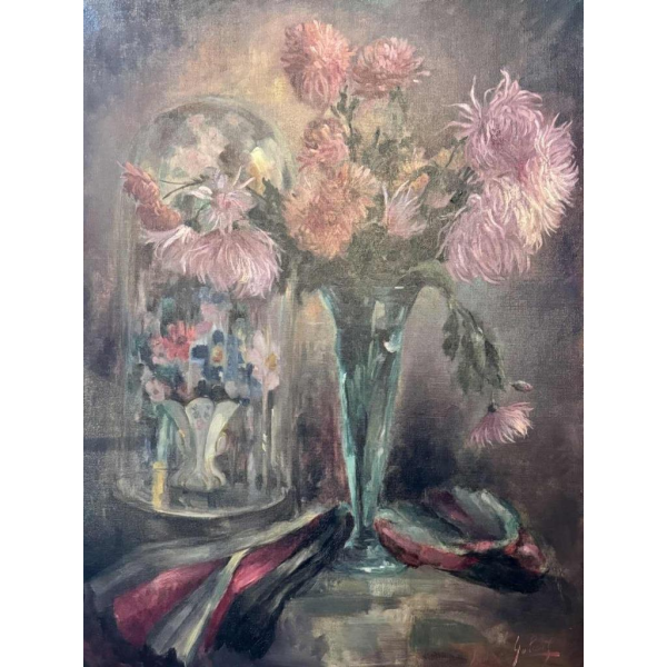 Louise GOBERT (1903-1986): bouquets de fleurs peinture