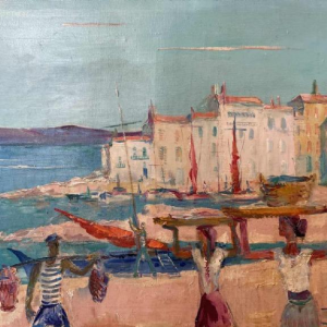 Paul DAXHELET : « Market on the port (of St Tropez ?) »