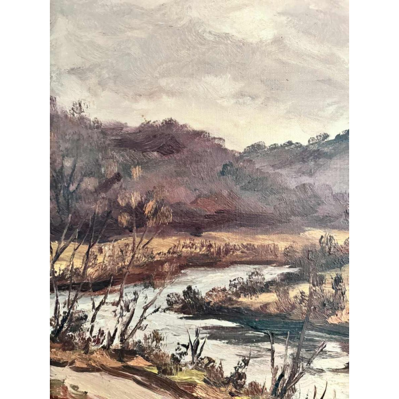 Fernand PONTHIER (1885-1952): 'Grijze hemel in de vallei van de Ourthe in Sy'