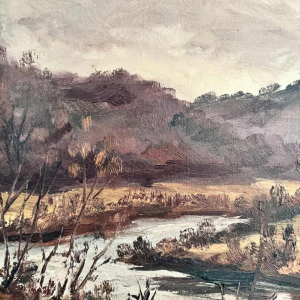 Fernand PONTHIER (1885-1952): "Grey sky Ourthe valley in Sy"