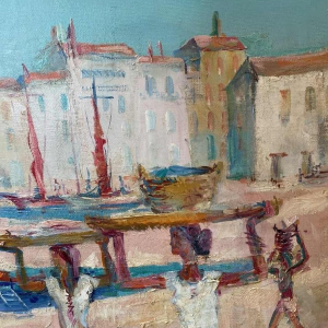 Paul DAXHELET : « Market on the port (of St Tropez ?) »