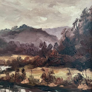 Fernand PONTHIER (1885-1952): "Grey sky Ourthe valley in Sy"