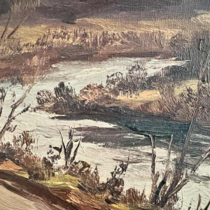 Fernand PONTHIER (1885-1952): 'Grijze hemel in de vallei van de Ourthe in Sy'