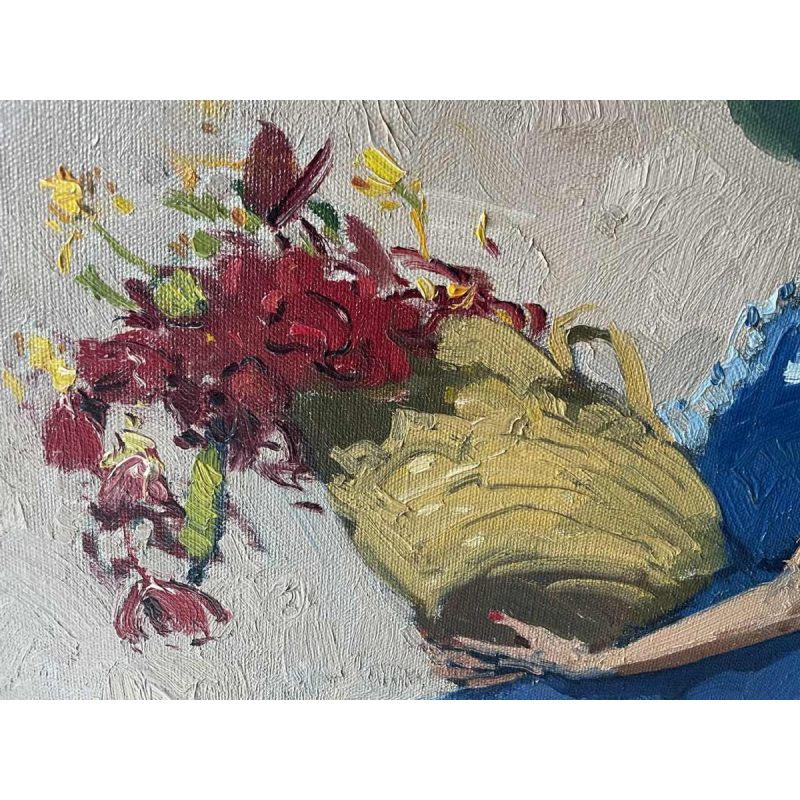 George LAMBILLOTTE (1915-1998): « Lulu - la jeune femme au panier de fleurs »