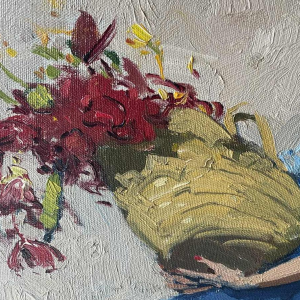 George LAMBILLOTTE (1915-1998): « Lulu - la jeune femme au panier de fleurs »