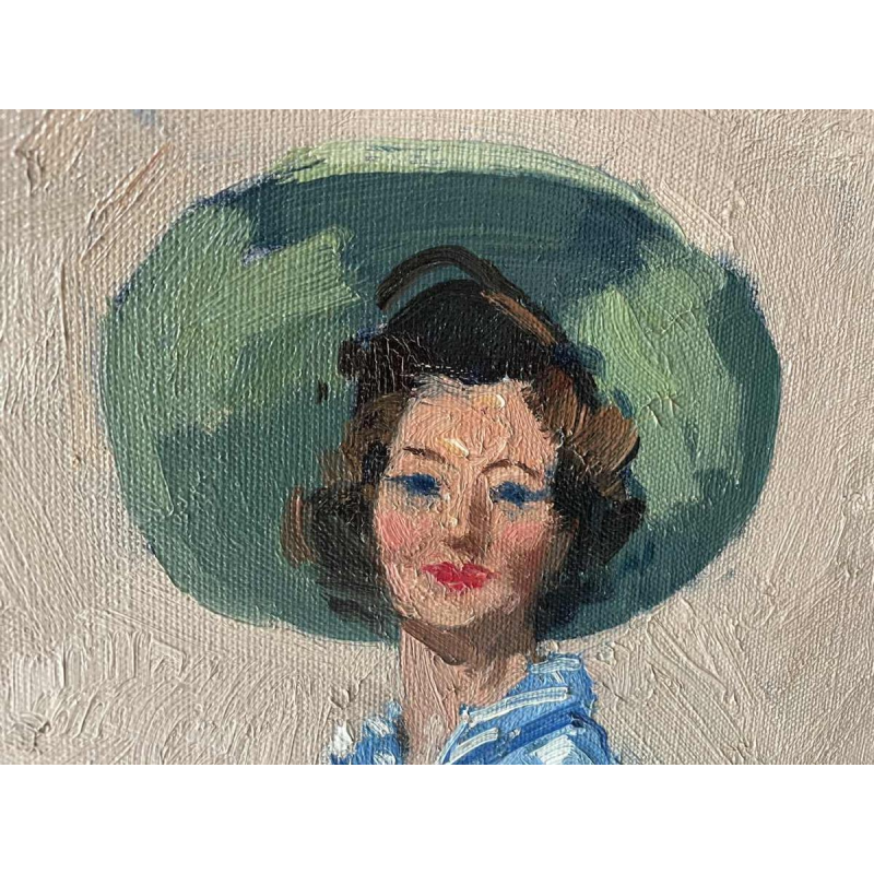 George LAMBILLOTTE (1915-1998): "Lulu - the young woman with the basket of flowers