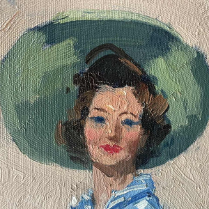 George LAMBILLOTTE (1915-1998): "Lulu - de jonge vrouw met de bloemenmand