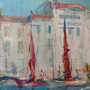 Paul DAXHELET : « Market on the port (of St Tropez ?) »