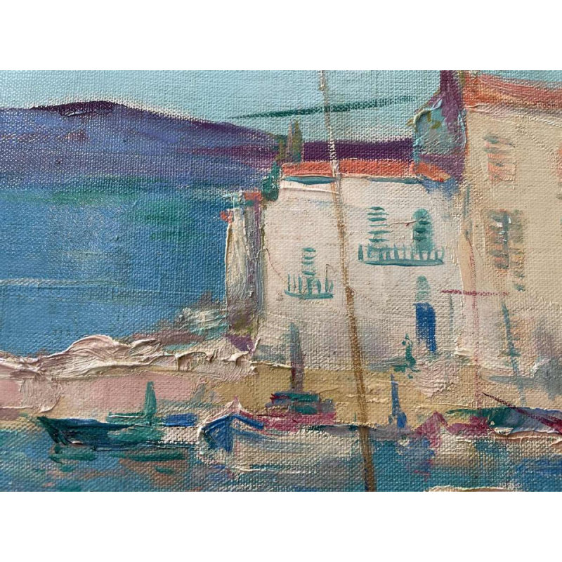 Paul DAXHELET: « Markt in the haven (van Sint Tropez ?) »