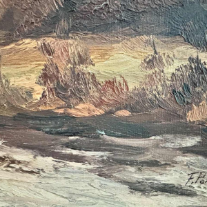 Fernand PONTHIER (1885-1952): "Grey sky Ourthe valley in Sy"