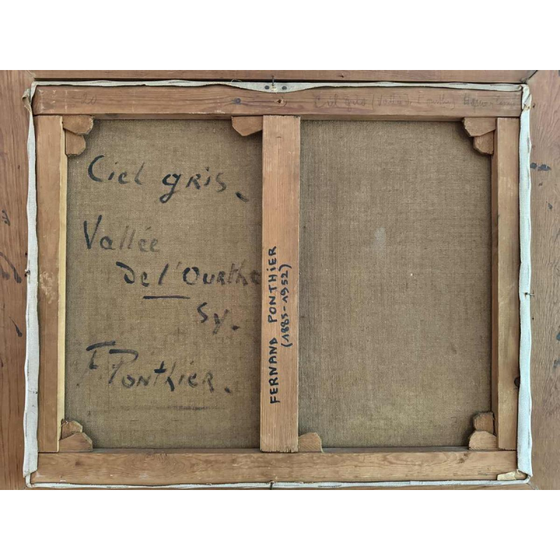 Fernand PONTHIER (1885-1952): « Ciel gris vallée de lOurthe à Sy »