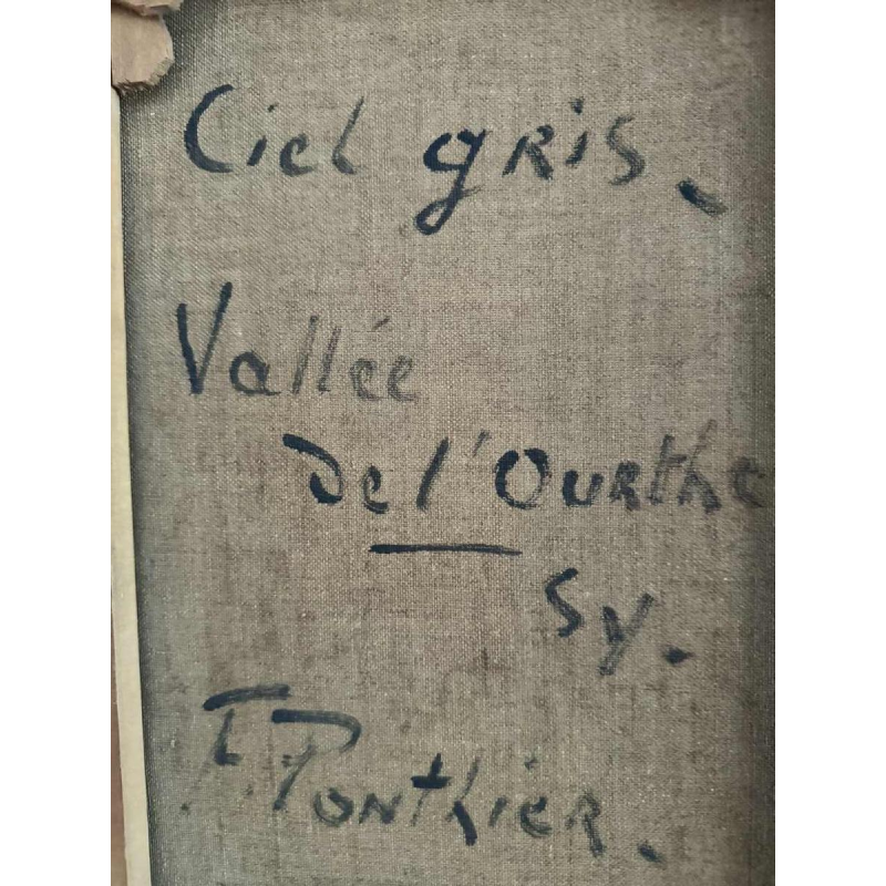 Fernand PONTHIER (1885-1952): « Ciel gris vallée de lOurthe à Sy »