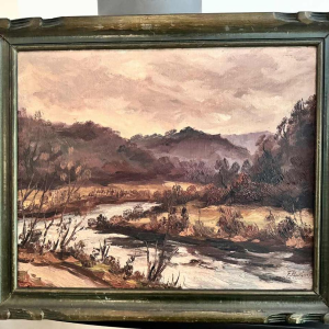 Fernand PONTHIER (1885-1952): "Grey sky Ourthe valley in Sy"