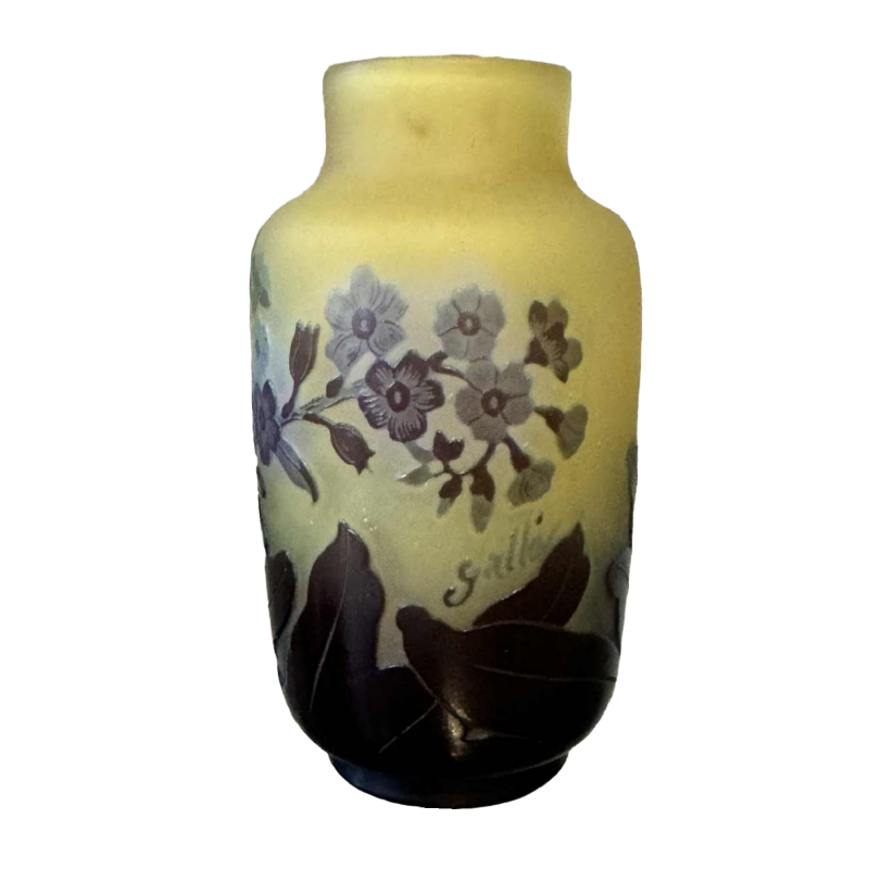 Atelier Émile GALLÉ vase en verre multicouche à décor floral