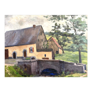 Fernand PONTHIER (1885-1952): « Boerderij in Ardenne » schilderij olie op doek