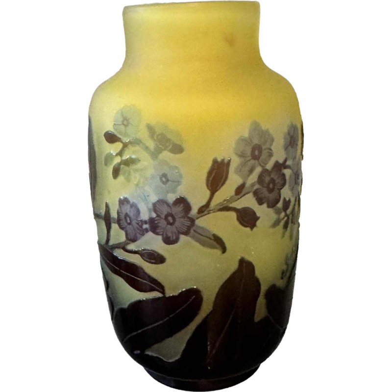 Atelier Emile GALLÉ vaas van meerlaags glas met bloemendecor