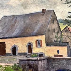 Fernand PONTHIER (1885-1952): « Boerderij in Ardenne » schilderij olie op doek