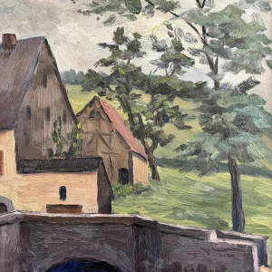 Fernand PONTHIER (1885-1952): "Farm in Ardenne » painting oil on canvas