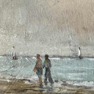 Prosper COLPAERT (1923-1990): promenade à la Mer du Nord peinture