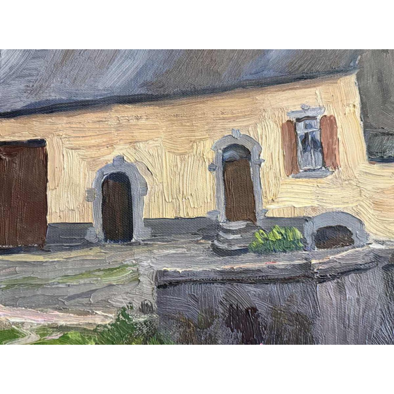 Fernand PONTHIER (1885-1952): « Boerderij in Ardenne » schilderij olie op doek