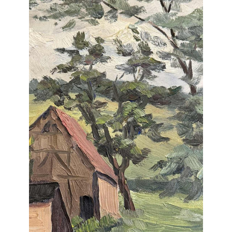 Fernand PONTHIER (1885-1952): «Ferme en Ardenne » peinture huile sur toile