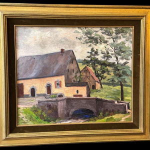Fernand PONTHIER (1885-1952): « Boerderij in Ardenne » schilderij olie op doek