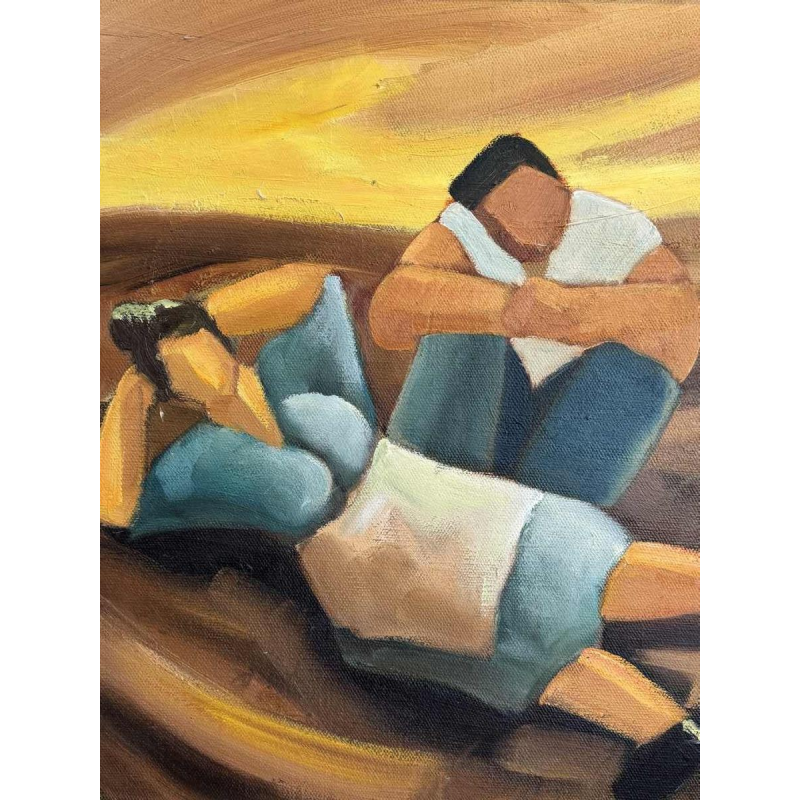 Milo DARDENNE : « Larrache des pommes de terre » peinture huile sur toile