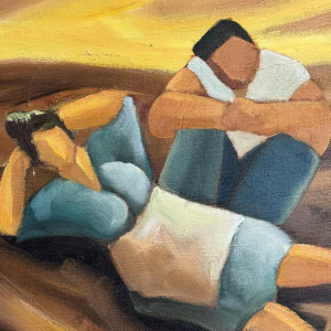 Milo DARDENNE : « Larrache des pommes de terre » peinture huile sur toile