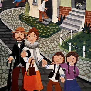 Marie-Louise BATARDY « Street of the beautiful world » painting oil on canvas, ca 1980