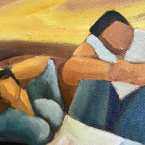 Milo DARDENNE : « Larrache des pommes de terre » peinture huile sur toile