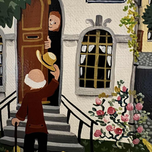 Marie-Louise BATARDY « Street of the beautiful world » painting oil on canvas, ca 1980