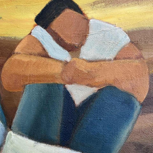 Milo DARDENNE : « Larrache des pommes de terre » peinture huile sur toile