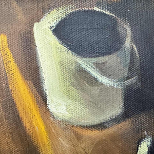 Milo DARDENNE : « Larrache des pommes de terre » peinture huile sur toile