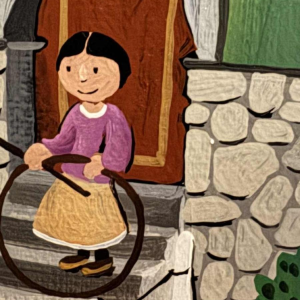 Marie-Louise BATARDY « Street of the beautiful world » painting oil on canvas, ca 1980