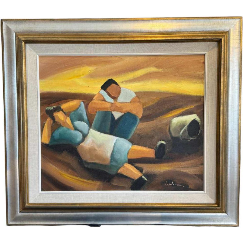 Milo DARDENNE : « Larrache des pommes de terre » peinture huile sur toile