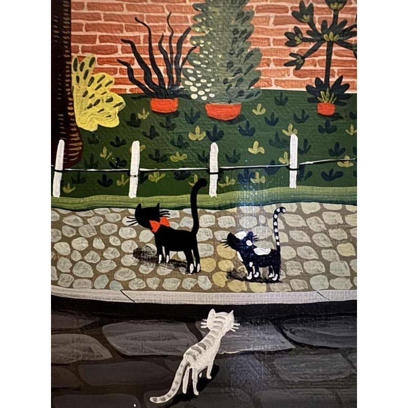 Marie-Louise BATARDY « Street of the beautiful world » painting oil on canvas, ca 1980