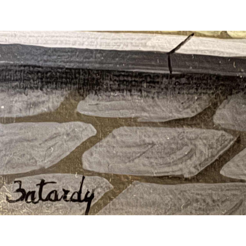 Marie-Louise BATARDY « Straat van de mooie wereld » schilderij olie op doek, ca 1980