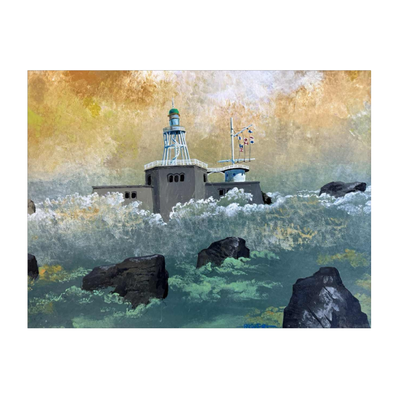 Gaston BOGAERT « Tempête» peinture huile sur panneau