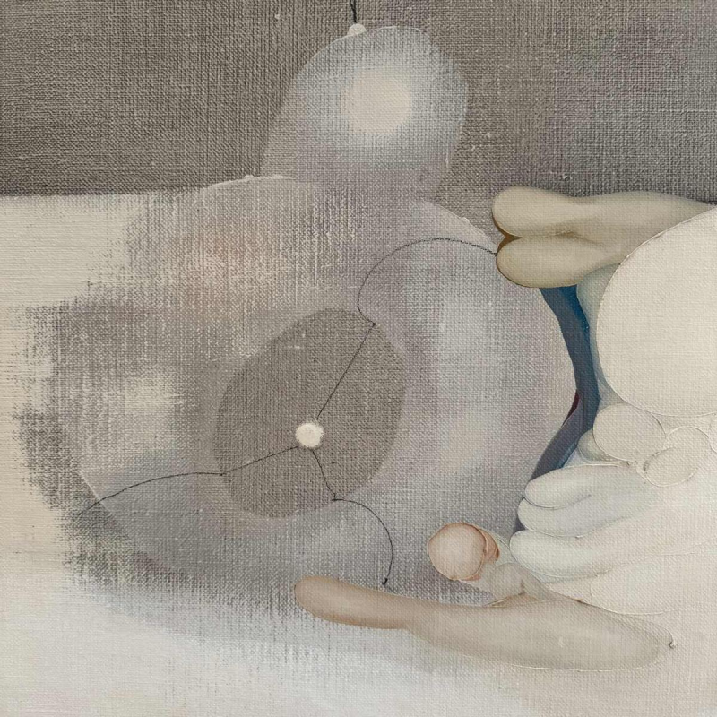 André SPRUMONT « Dans l’attente de l’Aube I » abstract painting oil on canvas