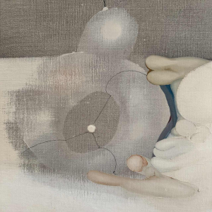 André SPRUMONT « Dans l’attente de l’Aube I » abstract painting oil on canvas