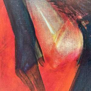 Simone TOUSSAINT « Le trophée » 80x70 cm painting oil on canvas