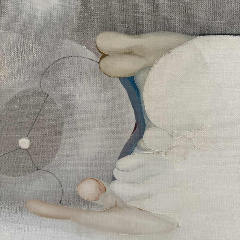 André SPRUMONT « Dans l’attente de l’Aube I » abstract painting oil on canvas